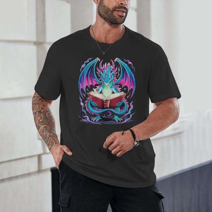 Dragon Reading Book Lover Unisex T-Shirt Dragon Reading Book Lover Unisex T-Shirt