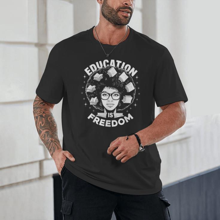 Education Is Freedom History Books African Pride Women Unisex T-Shirt