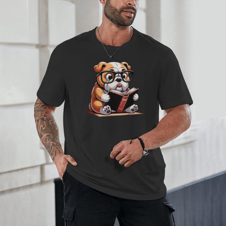 English Bulldog Reading a Book Dog For Men Women Girls Kids Unisex T-Shirt English Bulldog Reading a Book Dog For Men Women Girls Kids Unisex T-Shirt