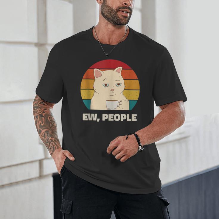 Ew People Introvert Cat Lover Crazy Colorful Cat Lady Unisex T-Shirt