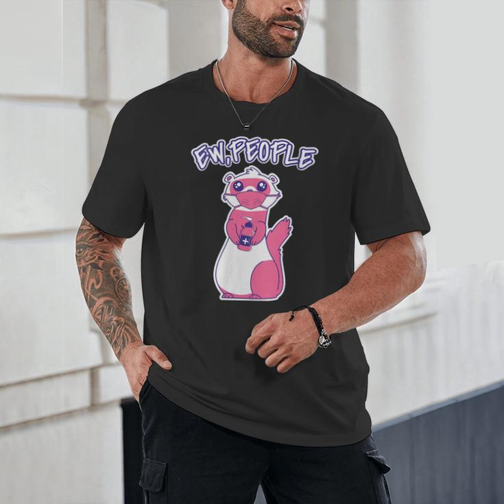 Ew People Introvert Ferrets Saying Mask Ferret Unisex T-Shirt