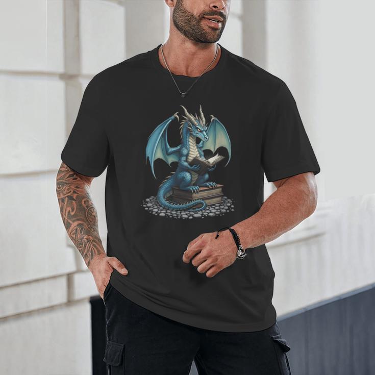 Fantasy Dragon Reading Magical Book Lover Halloween Vibes Unisex T-Shirt Fantasy Dragon Reading Magical Book Lover Halloween Vibes Unisex T-Shirt