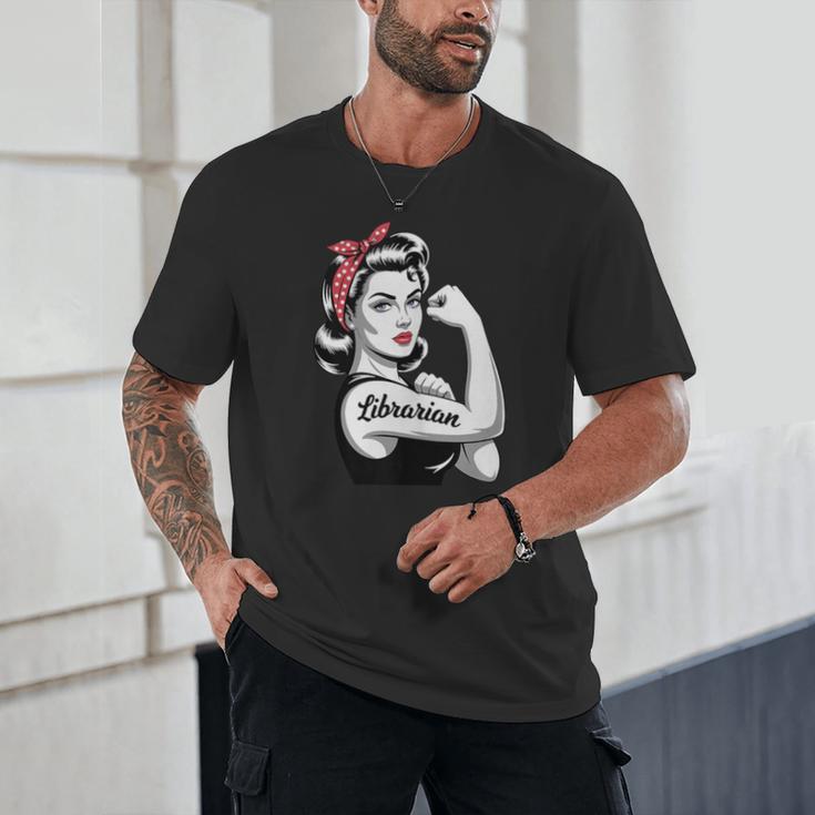 Female Librarian Rosie Riveter Book Guardian Woman Unisex T-Shirt Female Librarian Rosie Riveter Book Guardian Woman Unisex T-Shirt