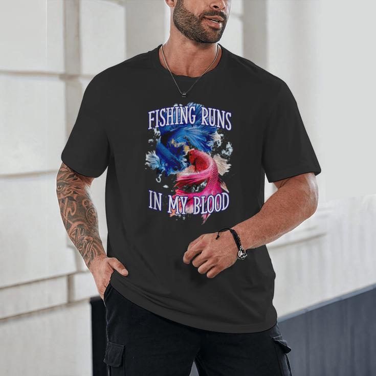Fishing Runs In My Blood Introvert Hobby Antisocial Unisex T-Shirt Fishing Runs In My Blood Introvert Hobby Antisocial Unisex T-Shirt