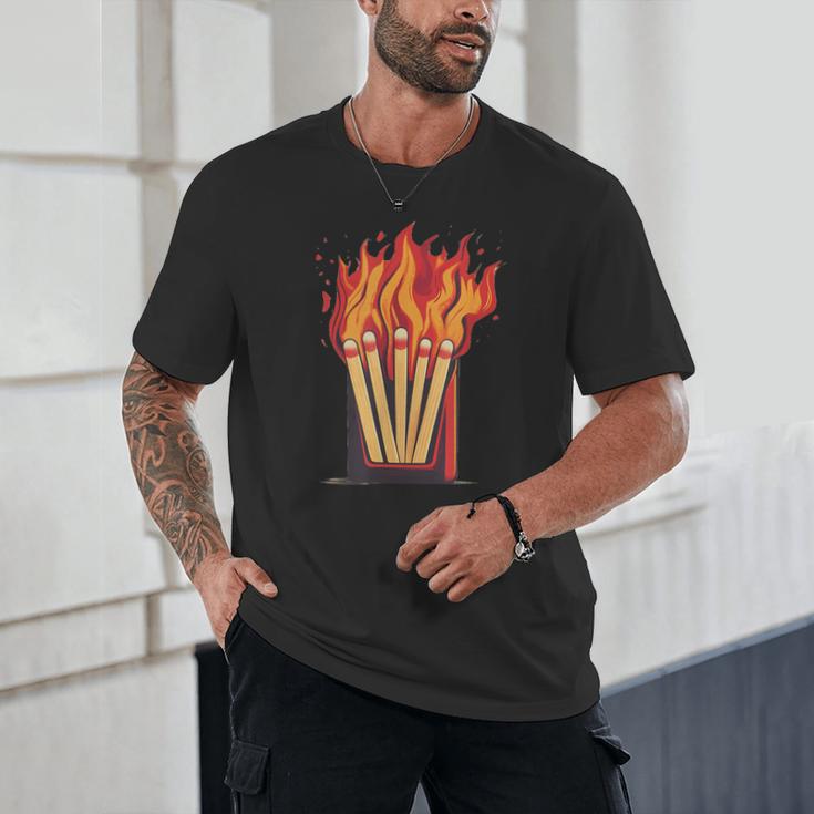 Flames And Lighter Costume For Matchbook Lovers Unisex T-Shirt Flames And Lighter Costume For Matchbook Lovers Unisex T-Shirt