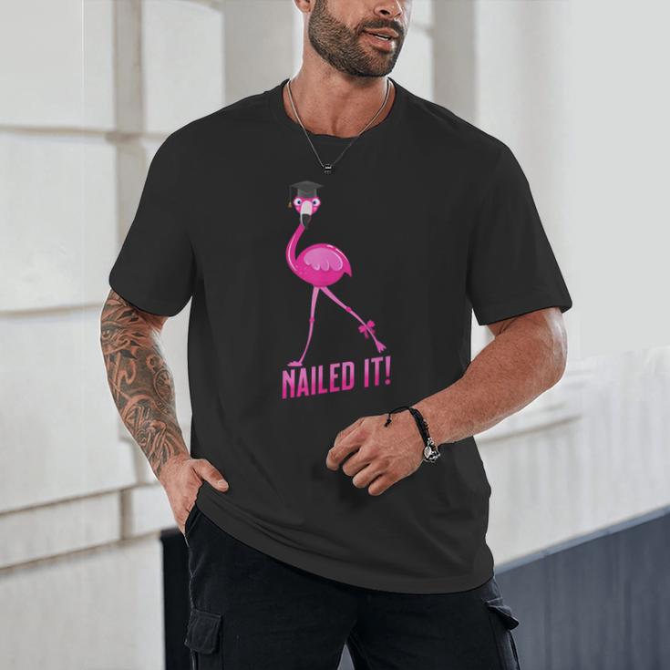 Flamingo Nailed It Graduation Flamingo Unisex T-Shirt