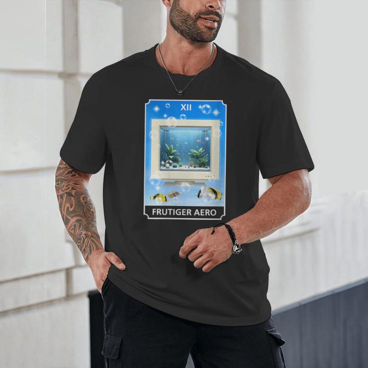Frutiger Aero Aesthetic Tech Computer Aquarium Tarot Card Unisex T-Shirt