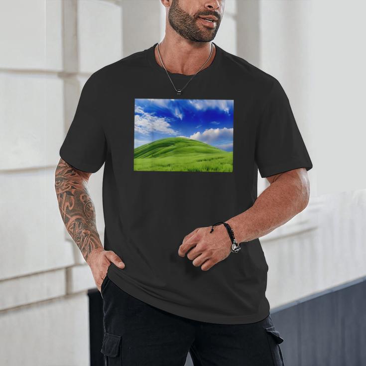 Frutiger Aero Meadow Aesthetic Y2k 2000s Ironic Nostalgic Unisex T-Shirt