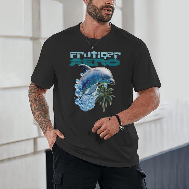 Frutiger Aero Splashy Dolphin Y2k Aesthetic Graphic Unisex T-Shirt