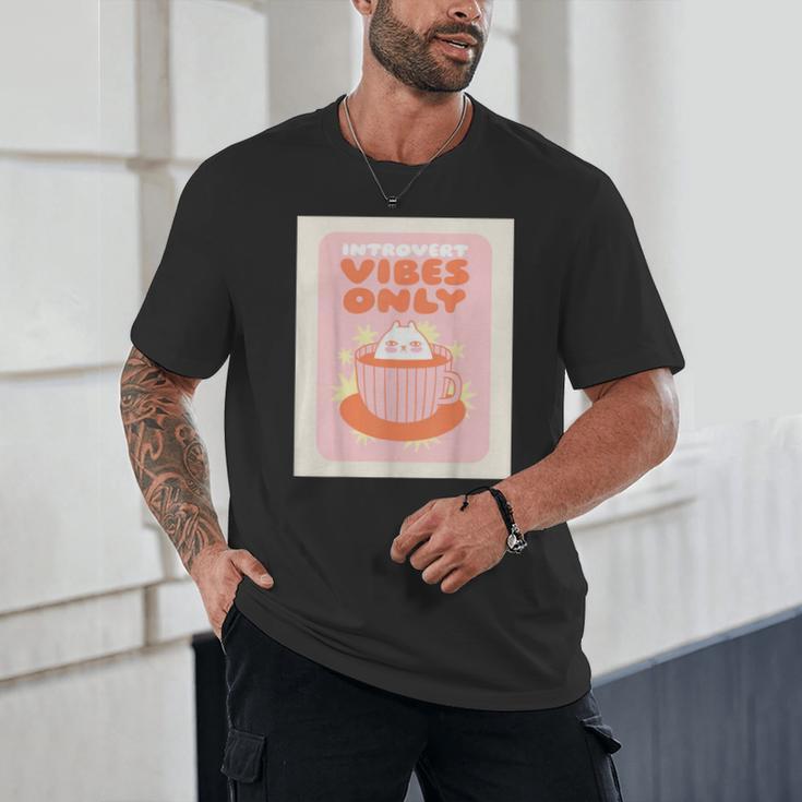Fun Cool Cute Introvert Cat Character Quote Tea Cup For Men Women Unisex T-Shirt