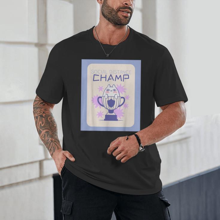 Fun Cute Introvert Cat Character Trophy For Men Women Unisex T-Shirt Fun Cute Introvert Cat Character Trophy For Men Women Unisex T-Shirt