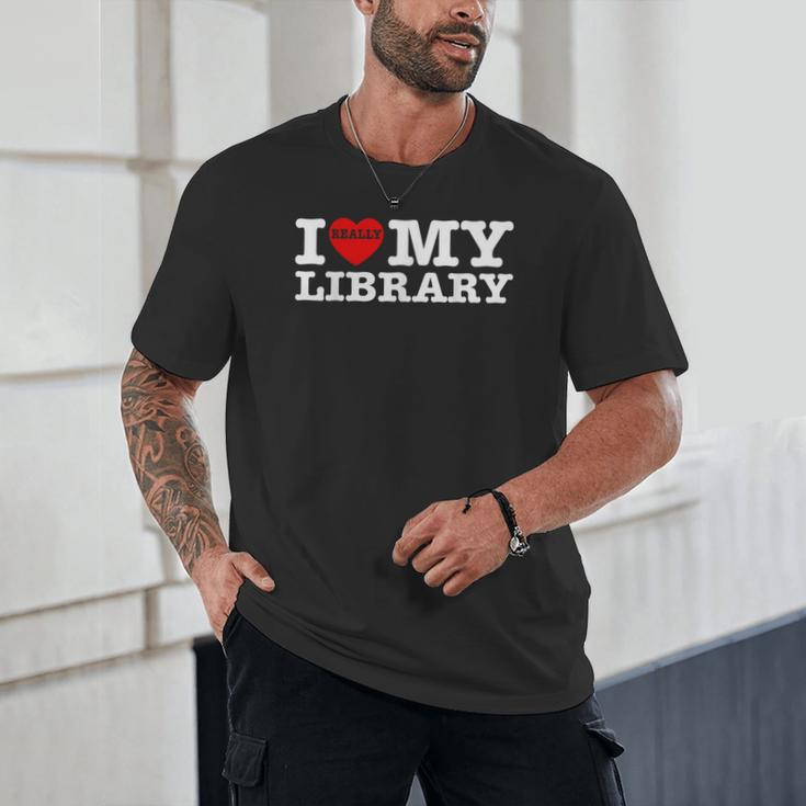 Fun I Love My Library Book Reader Bookworm Librarian Costume Unisex T-Shirt Fun I Love My Library Book Reader Bookworm Librarian Costume Unisex T-Shirt