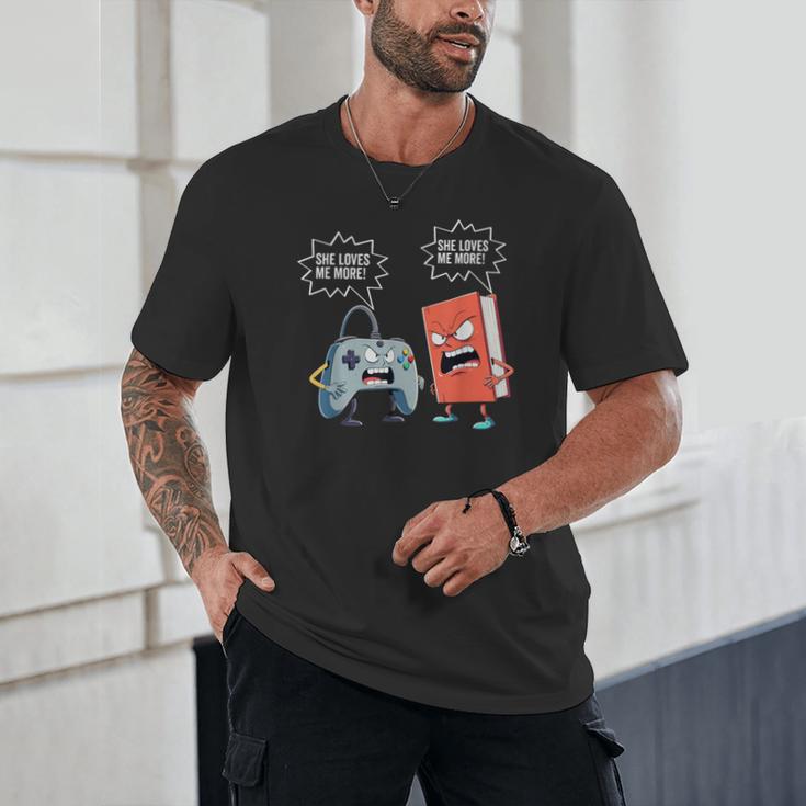 Gamer Book Lover Girl Women Bookworm Video Gaming Daughter Unisex T-Shirt
