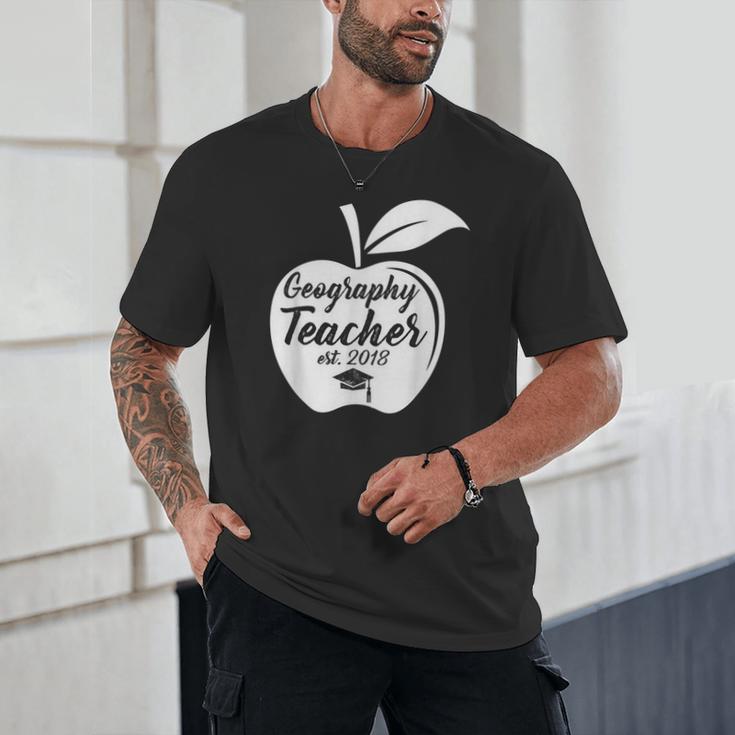 Geography Teacher Est 2018 School GraduationShirt Unisex T-Shirt