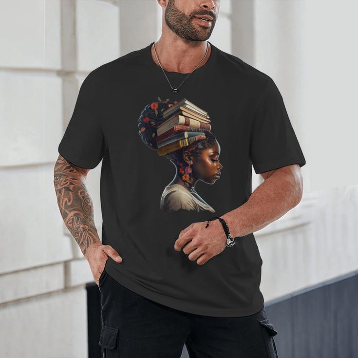 Girl Crown Of Books African Teacher Black History BHM Unisex T-Shirt
