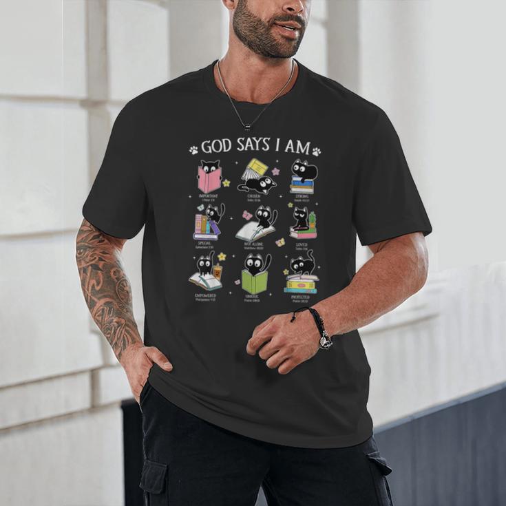 God Says I Am Cat Book Lover Christian Cute Jesus Girls Kids Unisex T-Shirt God Says I Am Cat Book Lover Christian Cute Jesus Girls Kids Unisex T-Shirt