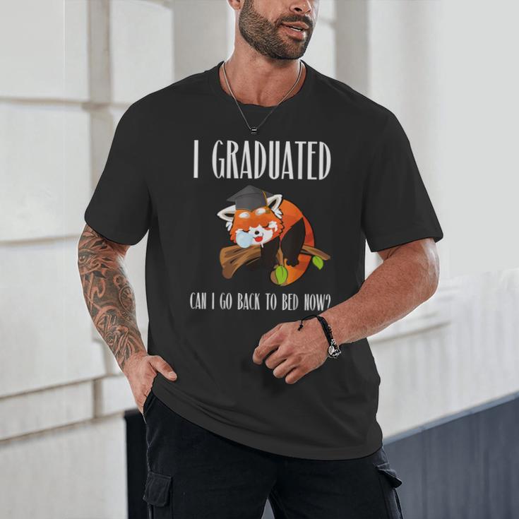 I Graduated Can I Go Back To Bed Sleepy Red Panda Graduation Unisex T-Shirt