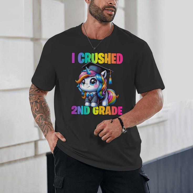 Graduation I Crushed 2nd Grade Unicorn Girls Grad Magical Unisex T-Shirt