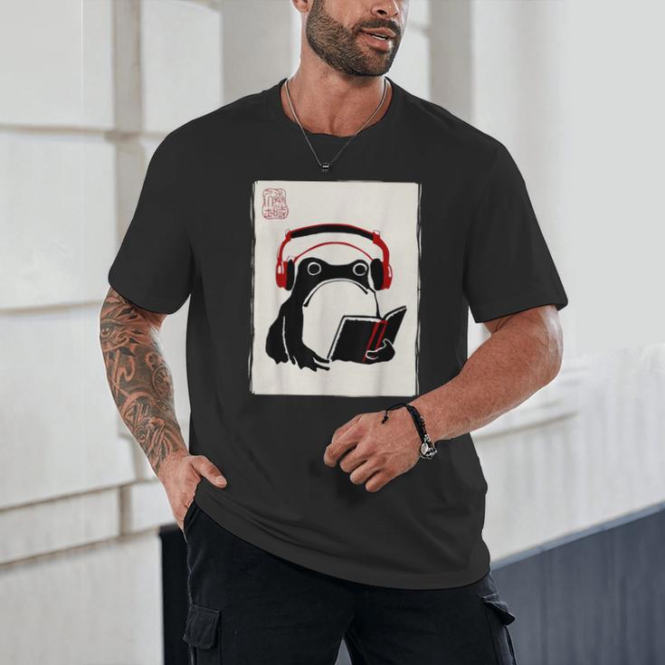Grumpy Frog Books Music Kawaii Ink Japanese Unisex T-Shirt