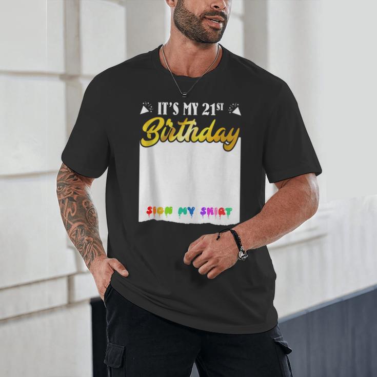 Guestbook My 21st Birthday Sign My Shirt Birthday Party Unisex T-Shirt