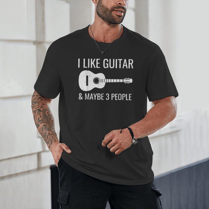 I Like Guitar & Maybe 3 People Music Introvert Guitar Unisex T-Shirt