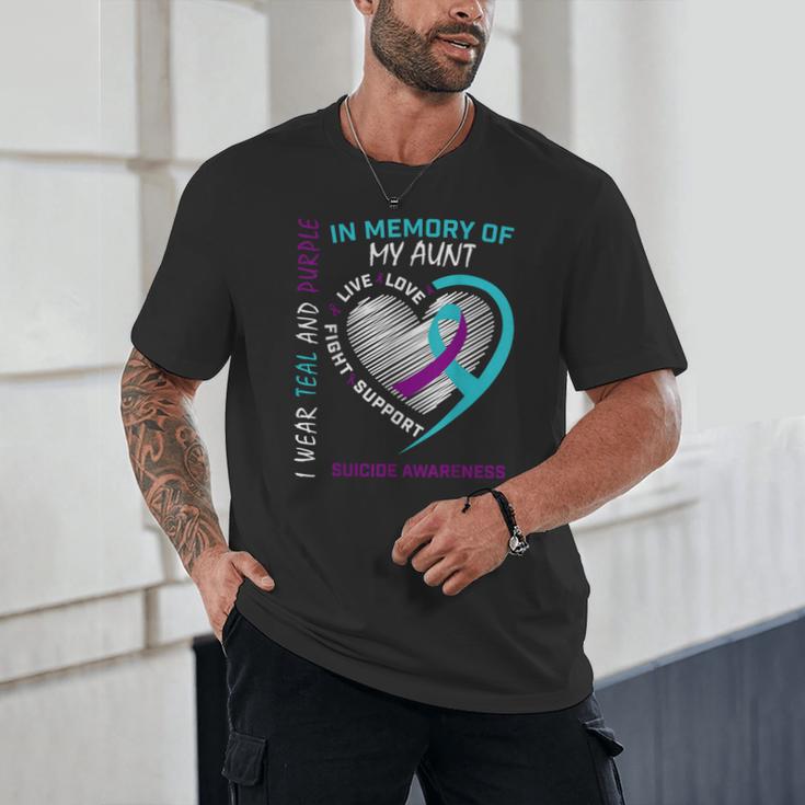 Heart Graphic In Memory Of Aunt Suicide Awareness Prevention Unisex T-Shirt Heart Graphic In Memory Of Aunt Suicide Awareness Prevention Unisex T-Shirt