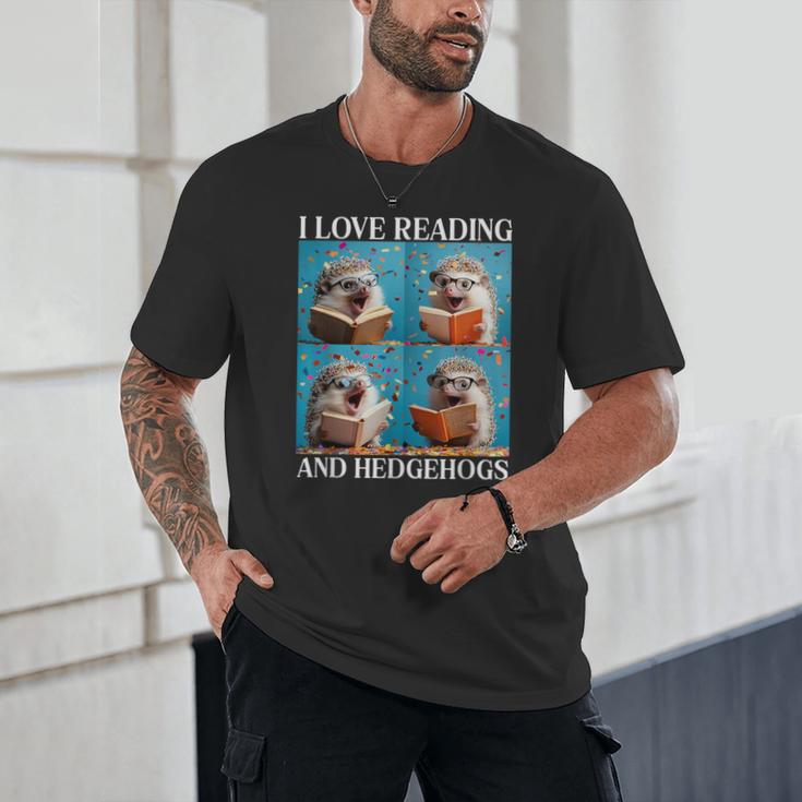 Hedgehog Love Reading And Hedgehogs Child Book Lover Unisex T-Shirt