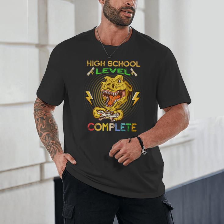 High School Level Complete Gamer Graduation Dinosaur 2021 Unisex T-Shirt