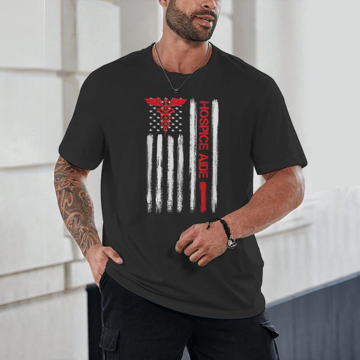 Hospice Aide American Flag Nurses Graduation Medical Unisex T-Shirt