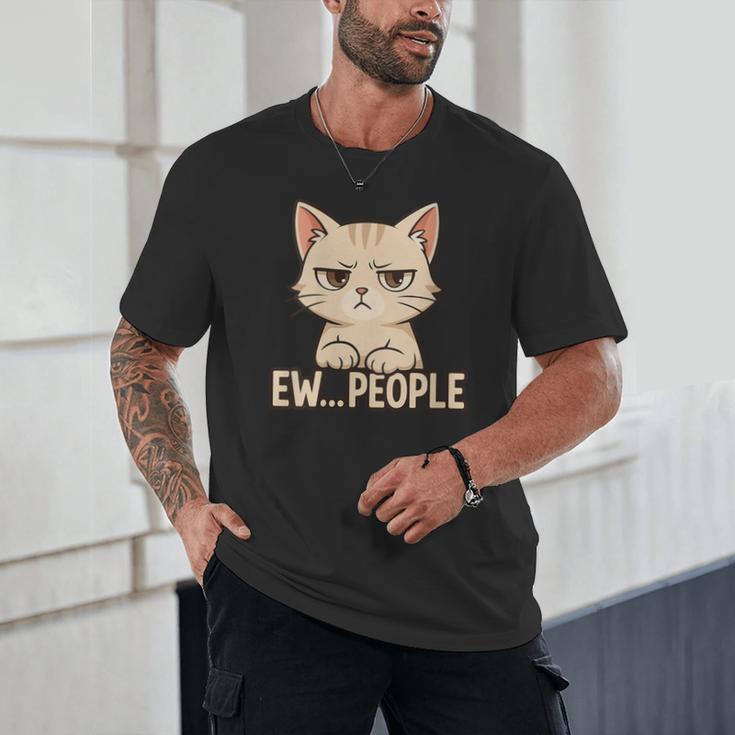 Introvert Anime Cat Ew People Unisex T-Shirt Introvert Anime Cat Ew People Unisex T-Shirt