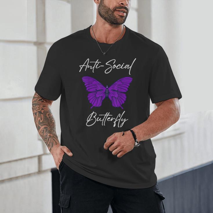 Introvert Antisocial Butterfly For Women Men Unisex T-Shirt Introvert Antisocial Butterfly For Women Men Unisex T-Shirt