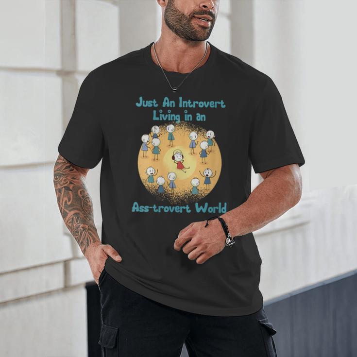 Introvert Extrovert Cartoon In Asstrovert World Unisex T-Shirt Introvert Extrovert Cartoon In Asstrovert World Unisex T-Shirt