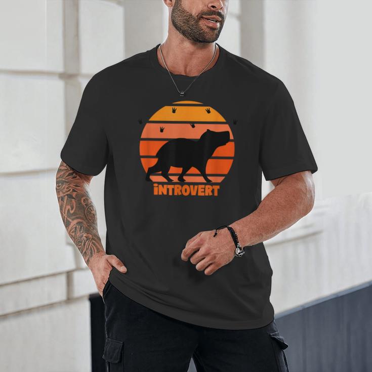 Introvert Retro Sunset Capybara Tee Unisex T-Shirt