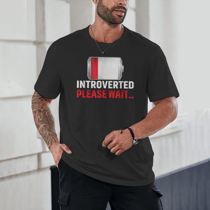 Introverted Please Wait Introvert Saying Sarcasm Unisex T-Shirt Introverted Please Wait Introvert Saying Sarcasm Unisex T-Shirt