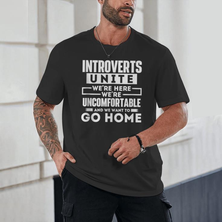 Introverts Unite Quiet Observer Introverted Antisocial Unisex T-Shirt