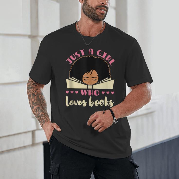Just a Girl Who Loves Books African American Book Nerd Lover Unisex T-Shirt