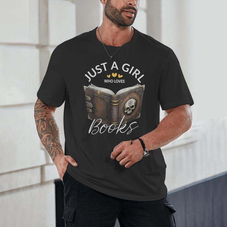 Just A Girl Who Loves Books Witchcraft Spell Book Halloween Unisex T-Shirt Just A Girl Who Loves Books Witchcraft Spell Book Halloween Unisex T-Shirt