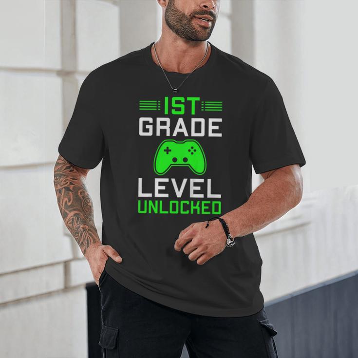 Kids 1st Grade Level Unlocked Back To School Gamer Graduation Unisex T-Shirt