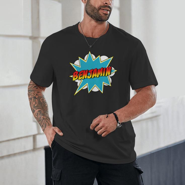 Kids Boys Benjamin Name Personalized Superhero Comic Book Unisex T-Shirt Kids Boys Benjamin Name Personalized Superhero Comic Book Unisex T-Shirt