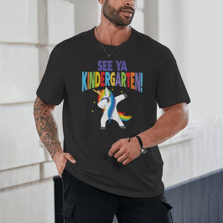 Kids Dabbing Unicorn Kindergarten Graduation See Ya Unisex T-Shirt