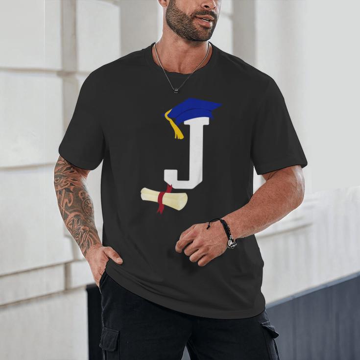 Kids Initial J Letter For Boys Preschool Graduation Kindergarten Unisex T-Shirt