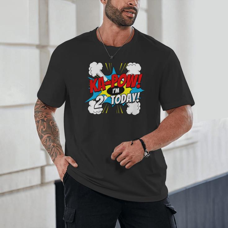 Kids Ka-Pow 2 Years Old Kids 2nd Birthday Comic Book Super Hero Unisex T-Shirt Kids Ka-Pow 2 Years Old Kids 2nd Birthday Comic Book Super Hero Unisex T-Shirt