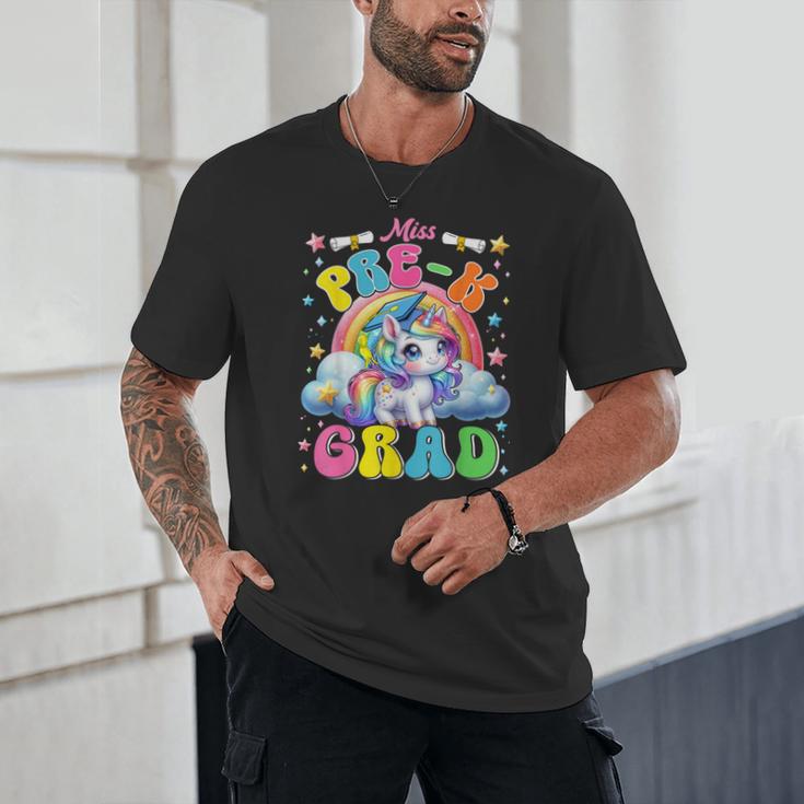 Kids Miss Pre-K Grad Graduation Cute Unicorn Rainbow Girls Unisex T-Shirt