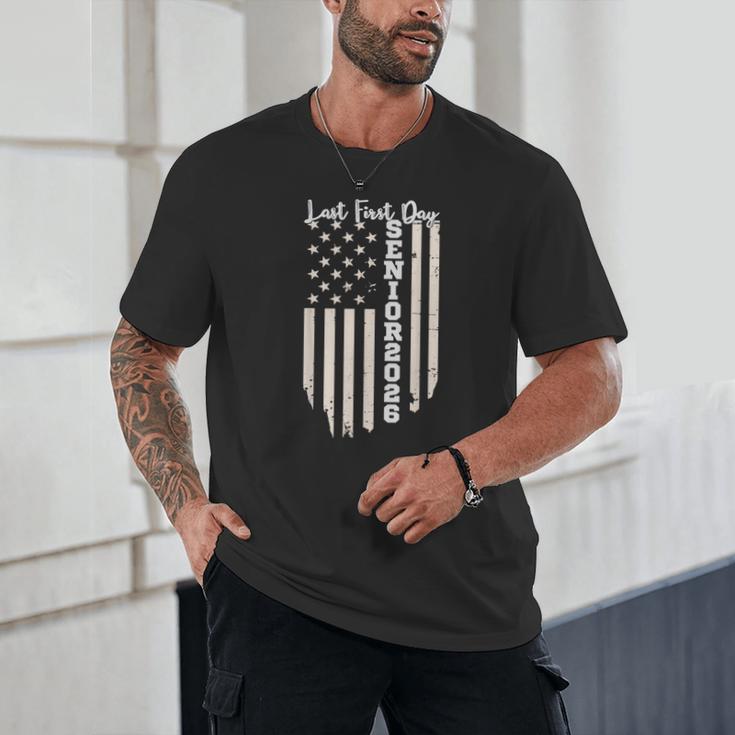 Last First Day Senior 2026 USA Flag Graduation Class Of 2026 Unisex T-Shirt