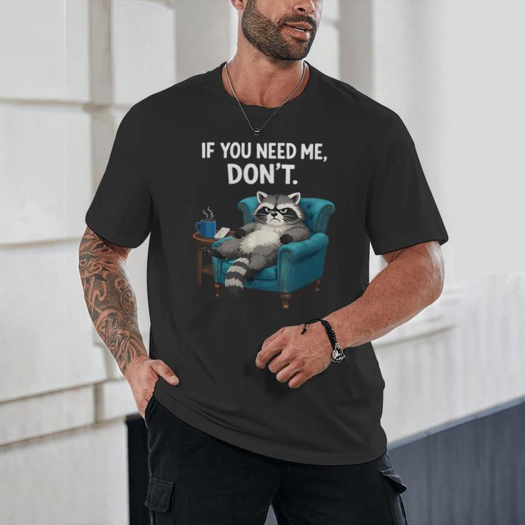 Lazy Raccoon Sarcastic Introvert Humor Japanese Animal Unisex T-Shirt