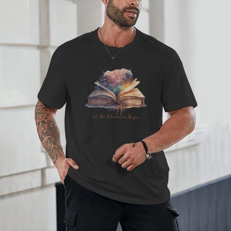 Let The Adventures Begin Book Lovers Magical Whimsical Art Unisex T-Shirt