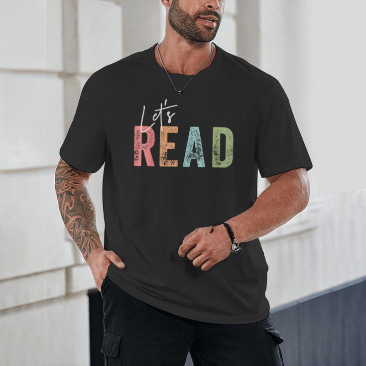 Let's Read Book Nerd Reading Book Lover Librarian Teacher Unisex T-Shirt