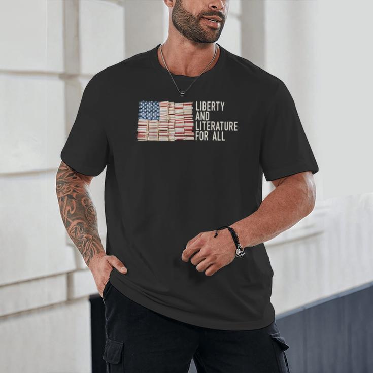 Liberty And Literature For All Reading USA Book Lover Unisex T-Shirt