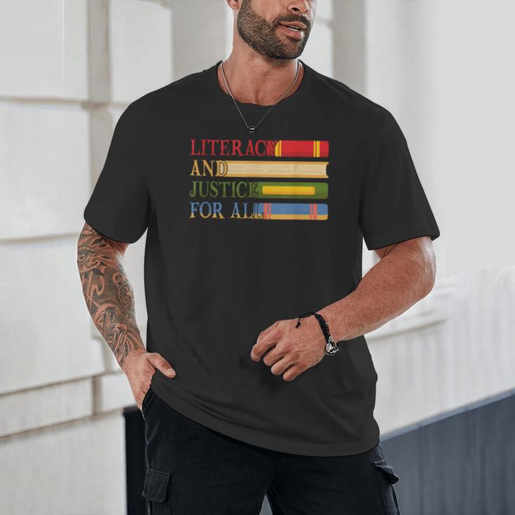 Literacy And Justice For All Reading Book Club Librarian Unisex T-Shirt Literacy And Justice For All Reading Book Club Librarian Unisex T-Shirt