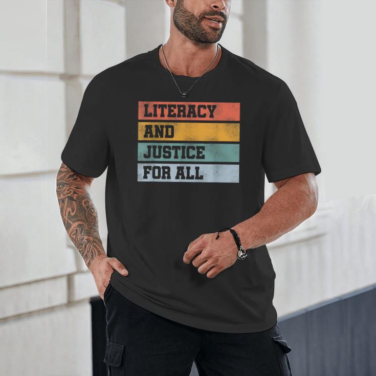 Literacy And Justice For All Stop Book Banning Banned Books Unisex T-Shirt